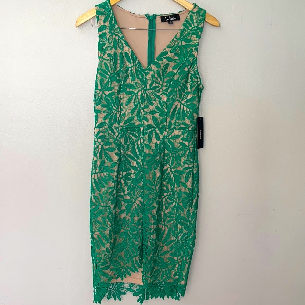 Lulu’s Green Lace Dress NWT